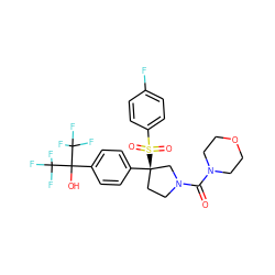 O=C(N1CCOCC1)N1CC[C@@](c2ccc(C(O)(C(F)(F)F)C(F)(F)F)cc2)(S(=O)(=O)c2ccc(F)cc2)C1 ZINC001772604020