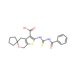 O=C(NC(=S)Nc1sc2c(c1C(=O)O)CC1(CCCC1)OC2)c1ccccc1 ZINC000199133027