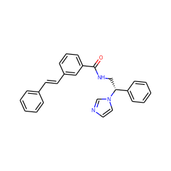 O=C(NC[C@H](c1ccccc1)n1ccnc1)c1cccc(/C=C/c2ccccc2)c1 ZINC001772618639