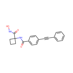 O=C(NC1(C(=O)NO)CCC1)c1ccc(C#Cc2ccccc2)cc1 ZINC000096909802
