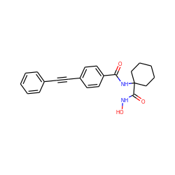 O=C(NC1(C(=O)NO)CCCCC1)c1ccc(C#Cc2ccccc2)cc1 ZINC000096909803