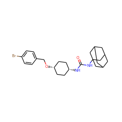 O=C(NC12CC3CC(CC(C3)C1)C2)N[C@H]1CC[C@@H](OCc2ccc(Br)cc2)CC1 ZINC000101107780