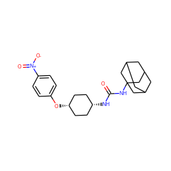 O=C(NC12CC3CC(CC(C3)C1)C2)N[C@H]1CC[C@@H](Oc2ccc([N+](=O)[O-])cc2)CC1 ZINC000101109410