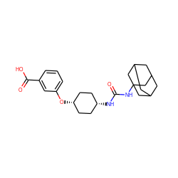 O=C(NC12CC3CC(CC(C3)C1)C2)N[C@H]1CC[C@@H](Oc2cccc(C(=O)O)c2)CC1 ZINC000253660086