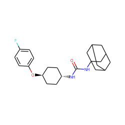 O=C(NC12CC3CC(CC(C3)C1)C2)N[C@H]1CC[C@H](Oc2ccc(F)cc2)CC1 ZINC000101110512