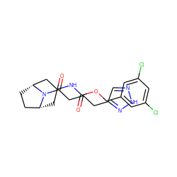 O=C(NC1C[C@@H]2CC[C@H](C1)N2C(=O)CCCc1cn[nH]n1)OCc1cc(Cl)cc(Cl)c1 ZINC000209506022