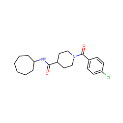 O=C(NC1CCCCCC1)C1CCN(C(=O)c2ccc(Cl)cc2)CC1 ZINC000006284189