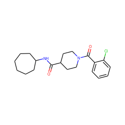 O=C(NC1CCCCCC1)C1CCN(C(=O)c2ccccc2Cl)CC1 ZINC000002648265