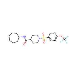O=C(NC1CCCCCC1)C1CCN(S(=O)(=O)c2ccc(OC(F)(F)F)cc2)CC1 ZINC000082158108
