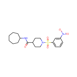 O=C(NC1CCCCCC1)C1CCN(S(=O)(=O)c2cccc([N+](=O)[O-])c2)CC1 ZINC000073224017