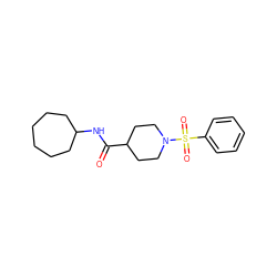 O=C(NC1CCCCCC1)C1CCN(S(=O)(=O)c2ccccc2)CC1 ZINC000001158557