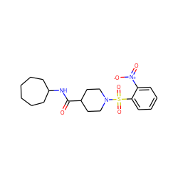 O=C(NC1CCCCCC1)C1CCN(S(=O)(=O)c2ccccc2[N+](=O)[O-])CC1 ZINC000073223065