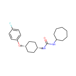 O=C(NC1CCCCCC1)N[C@H]1CC[C@@H](Oc2ccc(F)cc2)CC1 ZINC000253686489