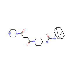 O=C(NC1CCN(C(=O)CCC(=O)N2CCNCC2)CC1)NC12CC3CC(CC(C3)C1)C2 ZINC000169329989