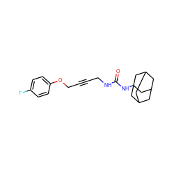 O=C(NCC#CCOc1ccc(F)cc1)NC12CC3CC(CC(C3)C1)C2 ZINC000028710568