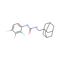 O=C(NCC12CC3CC(CC(C3)C1)C2)Nc1ccc(F)c(F)c1F ZINC000072114615