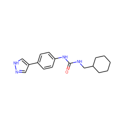 O=C(NCC1CCCCC1)Nc1ccc(-c2cn[nH]c2)cc1 ZINC000095585908