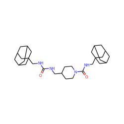 O=C(NCC1CCN(C(=O)NCC23CC4CC(CC(C4)C2)C3)CC1)NCC12CC3CC(CC(C3)C1)C2 ZINC000169334947