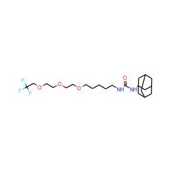O=C(NCCCCCOCCOCCOCC(F)(F)F)NC12CC3CC(CC(C3)C1)C2 ZINC000028712039