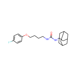 O=C(NCCCCOc1ccc(F)cc1)NC12CC3CC(CC(C3)C1)C2 ZINC000028710567