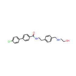 O=C(NCCc1ccc(CNCCO)cc1)c1ccc(-c2ccc(Cl)cc2)cc1 ZINC000473092808