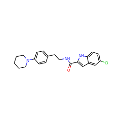 O=C(NCCc1ccc(N2CCCCC2)cc1)c1cc2cc(Cl)ccc2[nH]1 ZINC000084544566