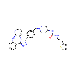 O=C(NCCc1cccs1)NC1CCN(Cc2ccc(-c3nnc4n3-c3cccnc3Nc3ccccc3-4)cc2)CC1 ZINC000096174114