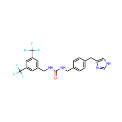 O=C(NCc1ccc(Cc2c[nH]cn2)cc1)NCc1cc(C(F)(F)F)cc(C(F)(F)F)c1 ZINC000013439949