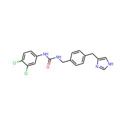 O=C(NCc1ccc(Cc2c[nH]cn2)cc1)Nc1ccc(Cl)c(Cl)c1 ZINC000004821674