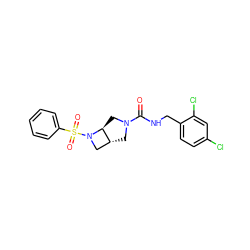 O=C(NCc1ccc(Cl)cc1Cl)N1C[C@@H]2CN(S(=O)(=O)c3ccccc3)[C@H]2C1 ZINC000205434997