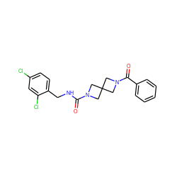 O=C(NCc1ccc(Cl)cc1Cl)N1CC2(C1)CN(C(=O)c1ccccc1)C2 ZINC000205429530