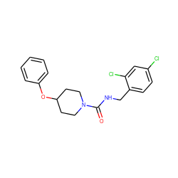 O=C(NCc1ccc(Cl)cc1Cl)N1CCC(Oc2ccccc2)CC1 ZINC000045339543