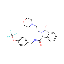 O=C(NCc1ccc(OC(F)(F)F)cc1)[C@H]1c2ccccc2C(=O)N1CCN1CCOCC1 ZINC000095552777