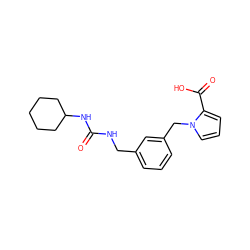 O=C(NCc1cccc(Cn2cccc2C(=O)O)c1)NC1CCCCC1 ZINC000095573908