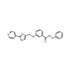 O=C(NCc1ccccc1)c1cccc(NCc2c[nH]c(-c3ccncc3)n2)c1 ZINC001772601143