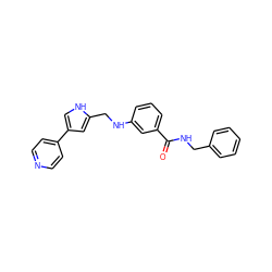 O=C(NCc1ccccc1)c1cccc(NCc2cc(-c3ccncc3)c[nH]2)c1 ZINC001772581898