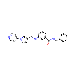 O=C(NCc1ccccc1)c1cccc(NCc2ccn(-c3ccncc3)c2)c1 ZINC001772612248