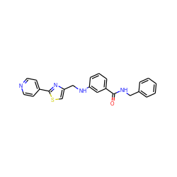 O=C(NCc1ccccc1)c1cccc(NCc2csc(-c3ccncc3)n2)c1 ZINC001772607425