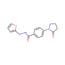 O=C(NCc1ccco1)c1ccc(N2CCCC2=O)cc1 ZINC000000429209