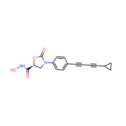 O=C(NO)[C@@H]1CN(c2ccc(C#CC#CC3CC3)cc2)C(=O)O1 ZINC000653825411