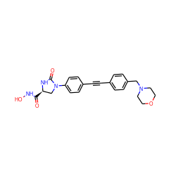 O=C(NO)[C@@H]1CN(c2ccc(C#Cc3ccc(CN4CCOCC4)cc3)cc2)C(=O)N1 ZINC000653825426