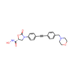 O=C(NO)[C@H]1CN(c2ccc(C#Cc3ccc(CN4CCOCC4)cc3)cc2)C(=O)O1 ZINC000653825417