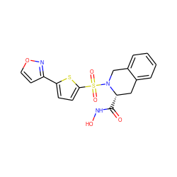 O=C(NO)[C@H]1Cc2ccccc2CN1S(=O)(=O)c1ccc(-c2ccon2)s1 ZINC000013797762