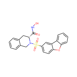 O=C(NO)[C@H]1Cc2ccccc2CN1S(=O)(=O)c1ccc2oc3ccccc3c2c1 ZINC000013797705