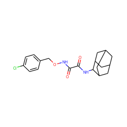 O=C(NOCc1ccc(Cl)cc1)C(=O)NC1C2CC3CC(C2)CC1C3 ZINC000103236702