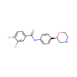 O=C(Nc1ccc([C@@H]2CNCCO2)cc1)c1ccc(Cl)c(Cl)c1 ZINC000117724395