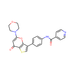 O=C(Nc1ccc(-c2csc3c(=O)cc(N4CCOCC4)oc23)cc1)c1ccncc1 ZINC000101661889