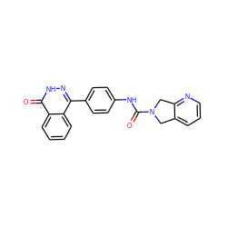 O=C(Nc1ccc(-c2n[nH]c(=O)c3ccccc23)cc1)N1Cc2cccnc2C1 ZINC000166272480