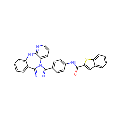 O=C(Nc1ccc(-c2nnc3n2-c2cccnc2Nc2ccccc2-3)cc1)c1cc2ccccc2s1 ZINC000141062335