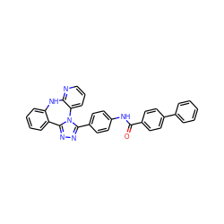 O=C(Nc1ccc(-c2nnc3n2-c2cccnc2Nc2ccccc2-3)cc1)c1ccc(-c2ccccc2)cc1 ZINC000141540490